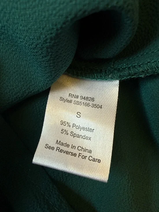 Abbeline Teal Tie-Front V-Neck Blouse with Ruffle Sleeves - Picture 5 of 7